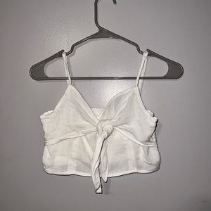 Aerie, white, tied crop top, size: small